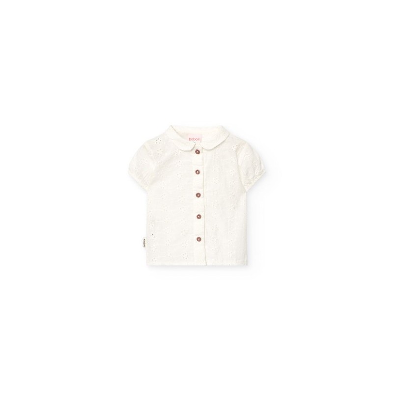 Camisa Boboli batiste bordada