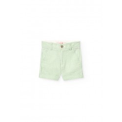 Bermudas Boboli popelina às riscas bicolores