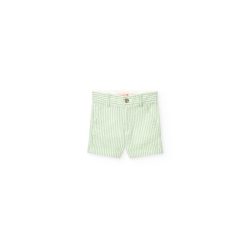 Bermudas Boboli popelina às riscas bicolores