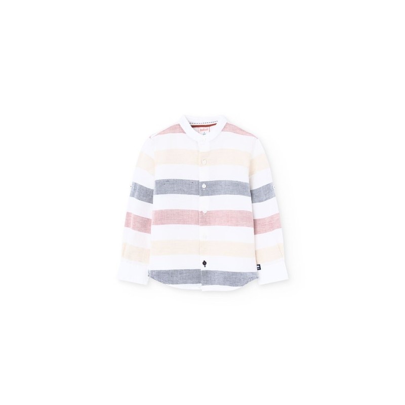 Camisa Boboli linho às riscas