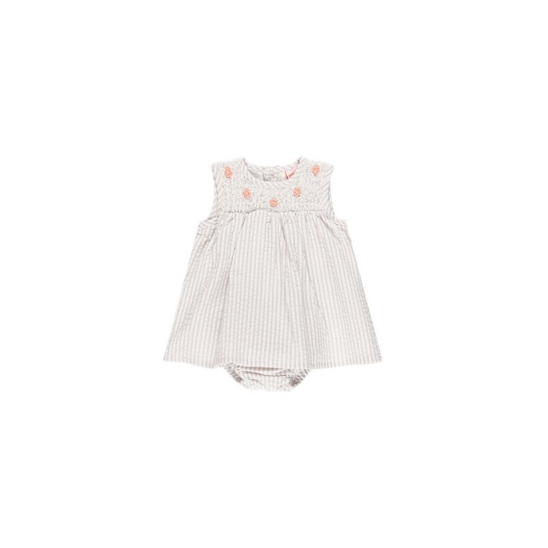 Vestido Boboli de popelina às riscas