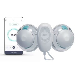Sacaleches eléctrico portátil Elvie Stride 2 Doble con bolsa y chupe