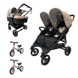 Carrinho de bebé duplo Valco Baby SNAP Duo 4 com 2 berços e 2 bicicletas