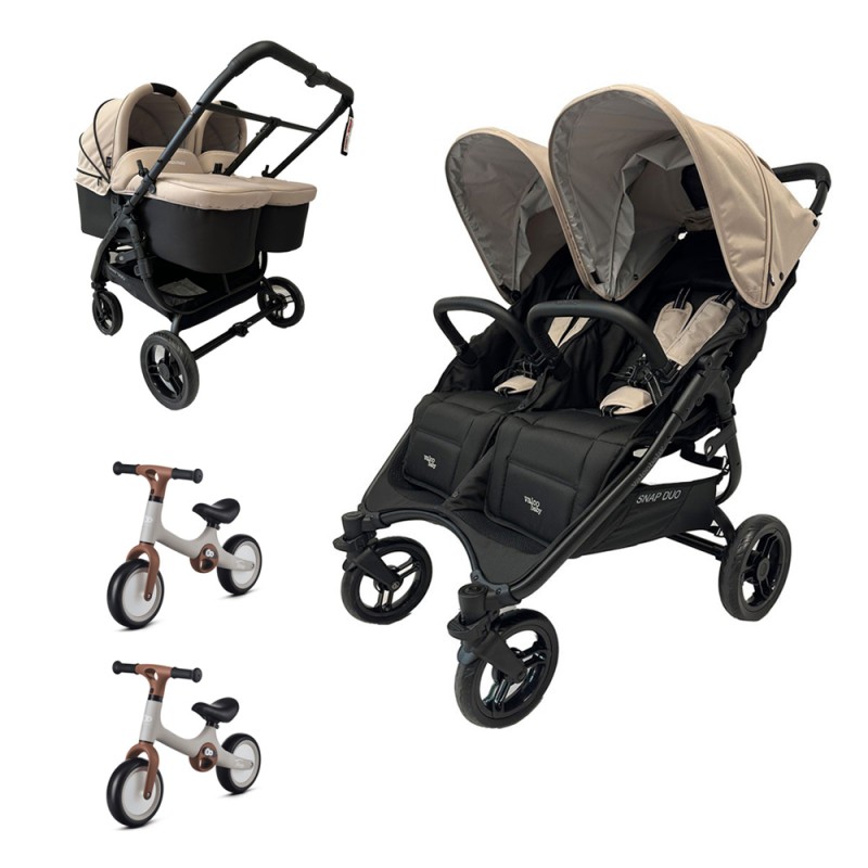 Coche Gemelar Valco Baby SNAP Duo 4 con 2 capazos y 2 bici
