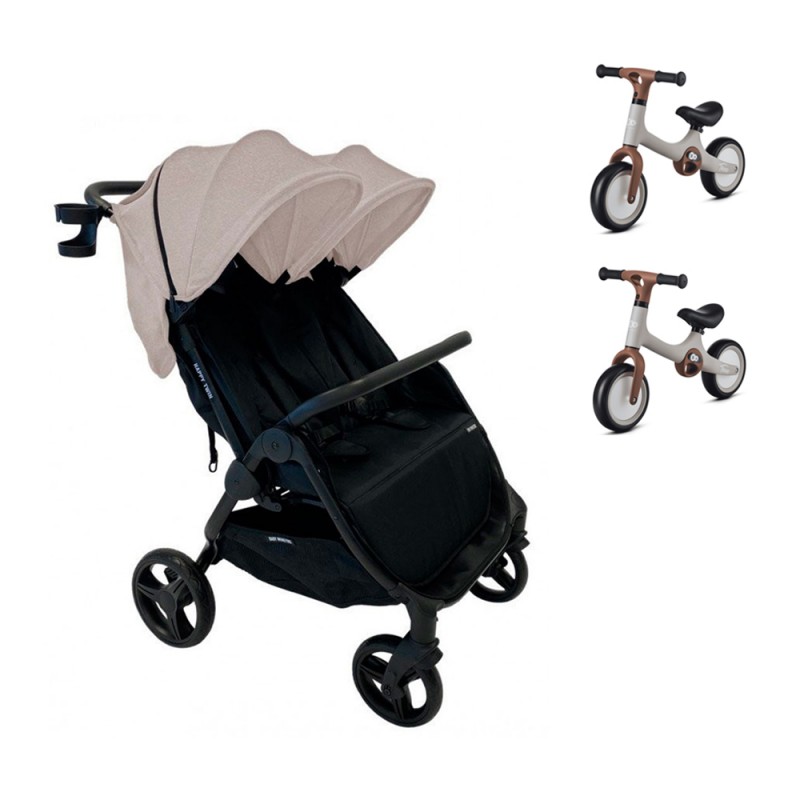 Silla Gemelar Baby Monsters Happy Twin con 2 bicis Tove