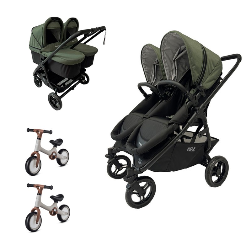 Carrinho de bebé duplo reversível Valco Baby SNAP ULTRA Duo com bicicleta