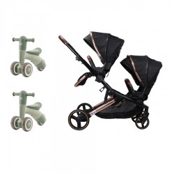 Silla paseo Gemelar Ding Amigo con 2 tronas portatil