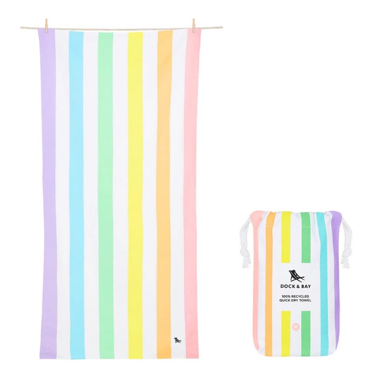 Toalla DOCK & BAY anti arena Summer Rainbow Pastel L