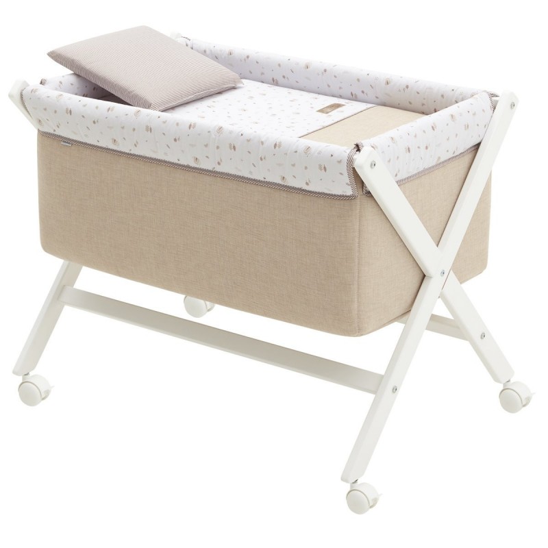 Mini berço para tesouras de madeira Cambrass Bege esverdeado/branco