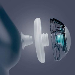 Sacaleches eléctrico portátil Elvie Stride 2 con cojin Doomoo