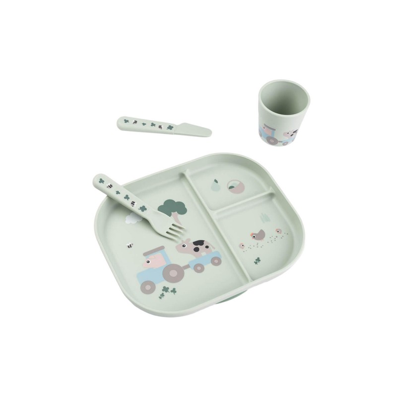 Louça de jantar Done By Deer Foodie com ventosa Tiny Farm