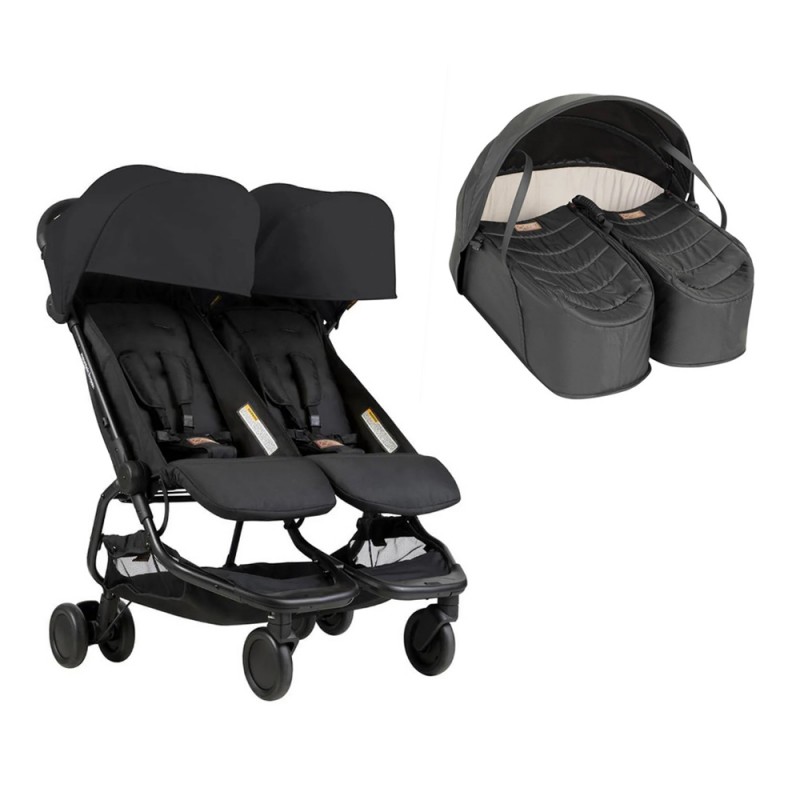Carrinho de bebé para gémeos Mountain Buggy NANO Duo com alcofa Cocoon
