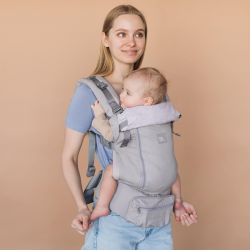 Mochila porta-bebés « Love & Carry » AIR X com capa protetora «All Weather»