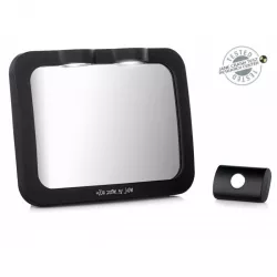 Espelho de segurança ajustável a 360º com luz LED e controlo remoto