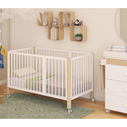 Cuna-Cama Trama Flexi Blanco Mate/Haya