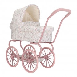 Carrinho de bebé para bonecas Little Dutch Flores rosa Personalizável