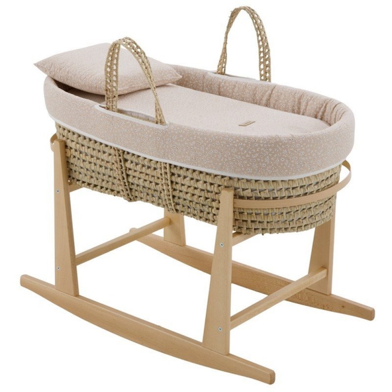 Palmeira acolchoada para berço Cambrass Rosa rústico + pernas naturais