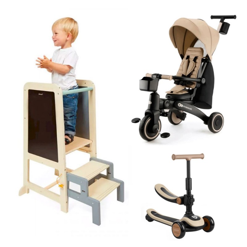 PACK REGALOS EVOLUTIVOS Torre + triciclo + Patinete