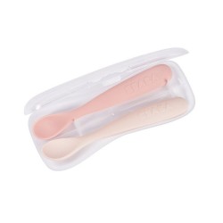 2 cucharas Beaba soft silicona primera edad + estuche