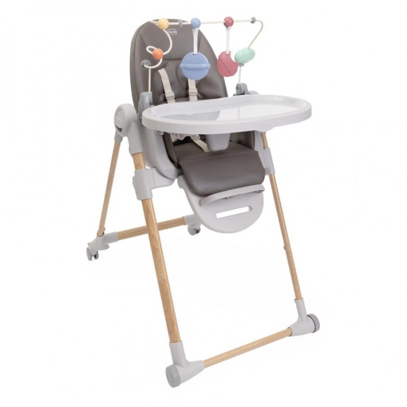 Cadeira alta Chicco Polly Armonia com área de jogo em arco