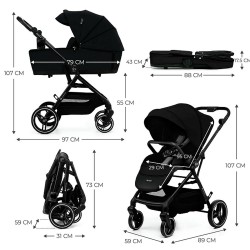 Carrinho de bebé Duo Kinderkraft Carrinho de bebé Yoxi 2 em 1 com I-spin