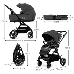 Cochecito Duo Kinderkraft Yoxi 2 en 1 con I-spin