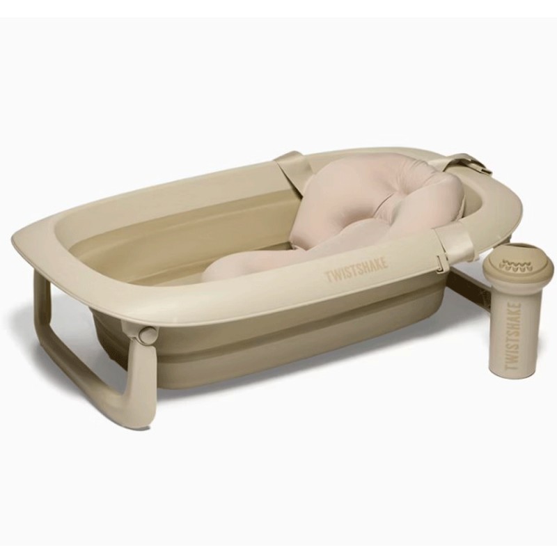Banheira dobrável Twistshake com almofada e regador