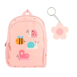 Mochila média Tutete Bugs + Porta-chaves Tutete