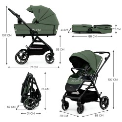 Carrinho de bebé Trio « Kinderkraft » Yoxi 3 em 1 com banheira e mini-berço