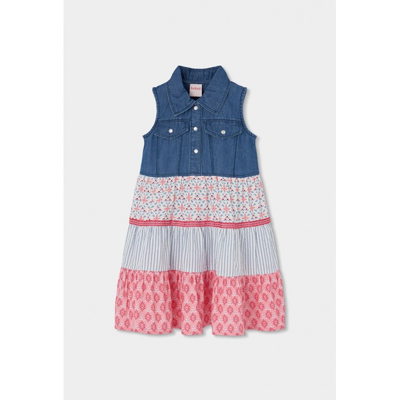 Vestido Boboli denim combinado