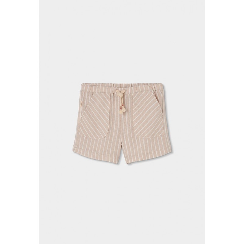 Bermudas Boboli en lino listada