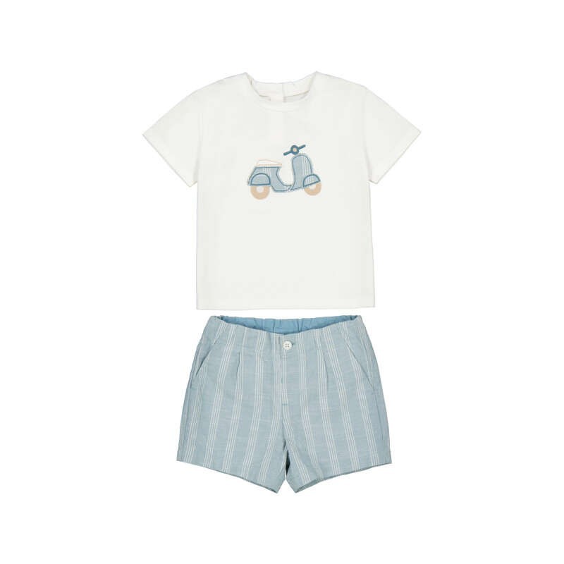 Conjunto Mayoral bermuda de linho com apliques