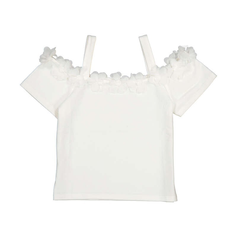 Camiseta Mayoral manga corta flores 3d