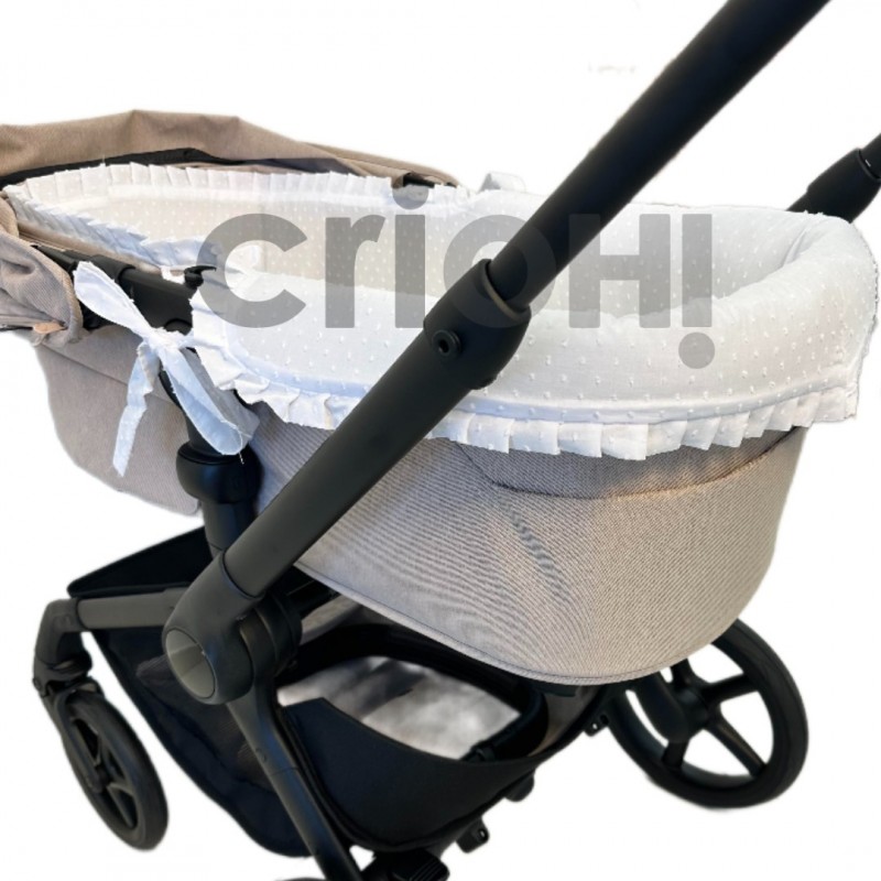Guarnitura partida D'Peques con volante plumeti blanco