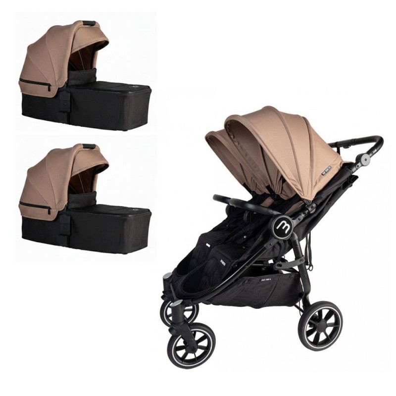Cochecito Gemelar Baby Monsters Easy Twin 4 con 2 capazos