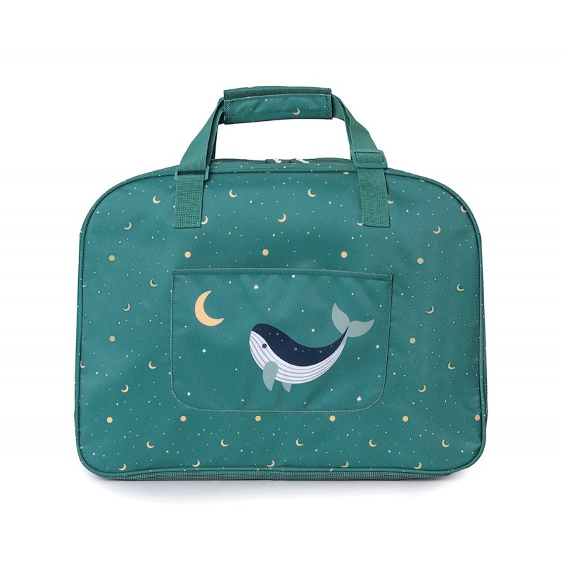 Saco de praia personalizável com grelha Monnëka Whale Teal