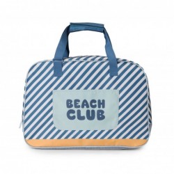 Saco de praia personalizável com grelha Monnëka Stripes Blues & Beyond