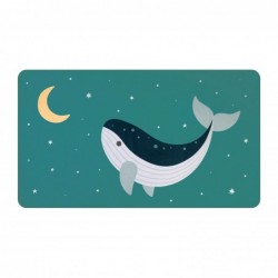 Toalha de praia em microfibra personalizável Monnëka Whale Teal