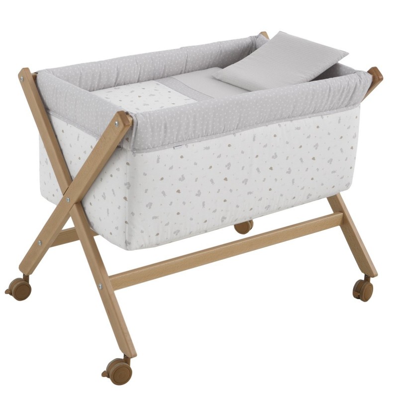 Mini cama de tesoura em madeira natural Cambrass Ardi