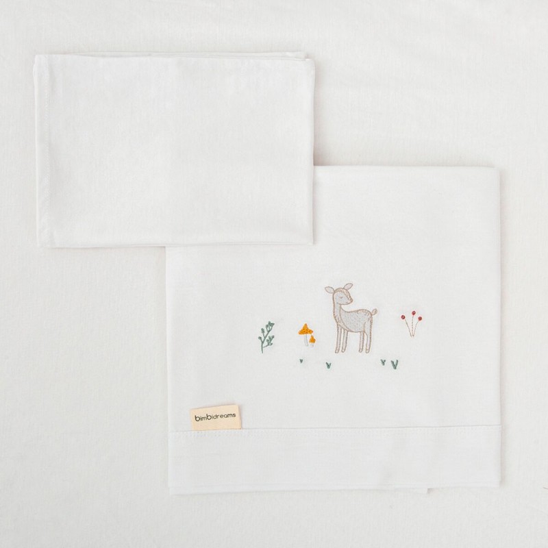 Conjunto de lençóis de malha para cama de grades Bimbi Deer
