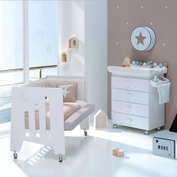 Berço-cama-sofá-secretária Alondra OMNI com kit de co-leito