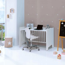 Berço-cama-sofá-secretária Alondra OMNI com kit de co-leito
