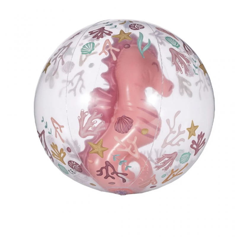Pelota de playa Little Dutch 3D Ocean Dreams Rosa