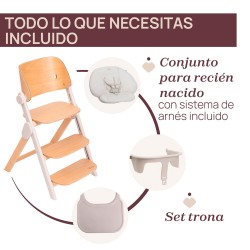 Cadeira alta Chicco Meraviglia com utensílios de mesa