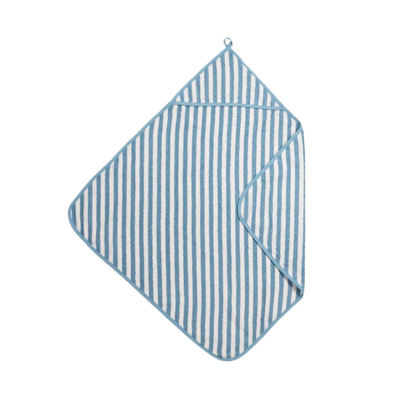 Roupão de banho felpudo Meyco Fat Stripe Jeans Blue