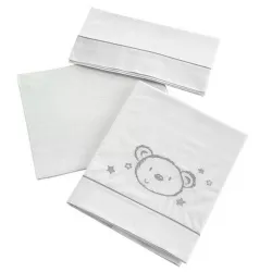 MICUNA TX-821 Conjunto de lençóis de berço SWEET BEAR 120 X 60 (3 PEÇAS)