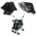 MACLAREN TWIN TECHNO capota dupla e guarnição cor PRETO