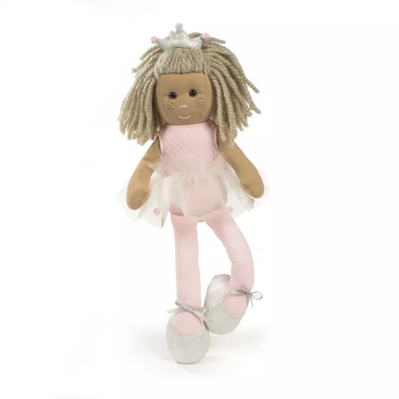 Muñeca La Nina Marta con vestido rosa y corona (38 CM)