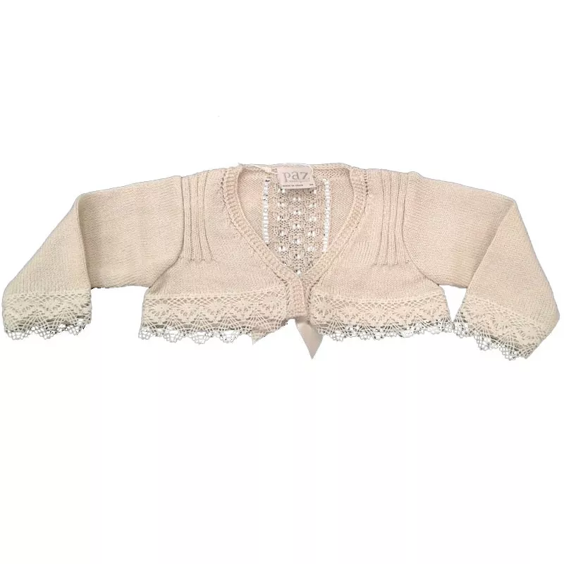 Chaqueta niña Paz Rodriguez con puntillas