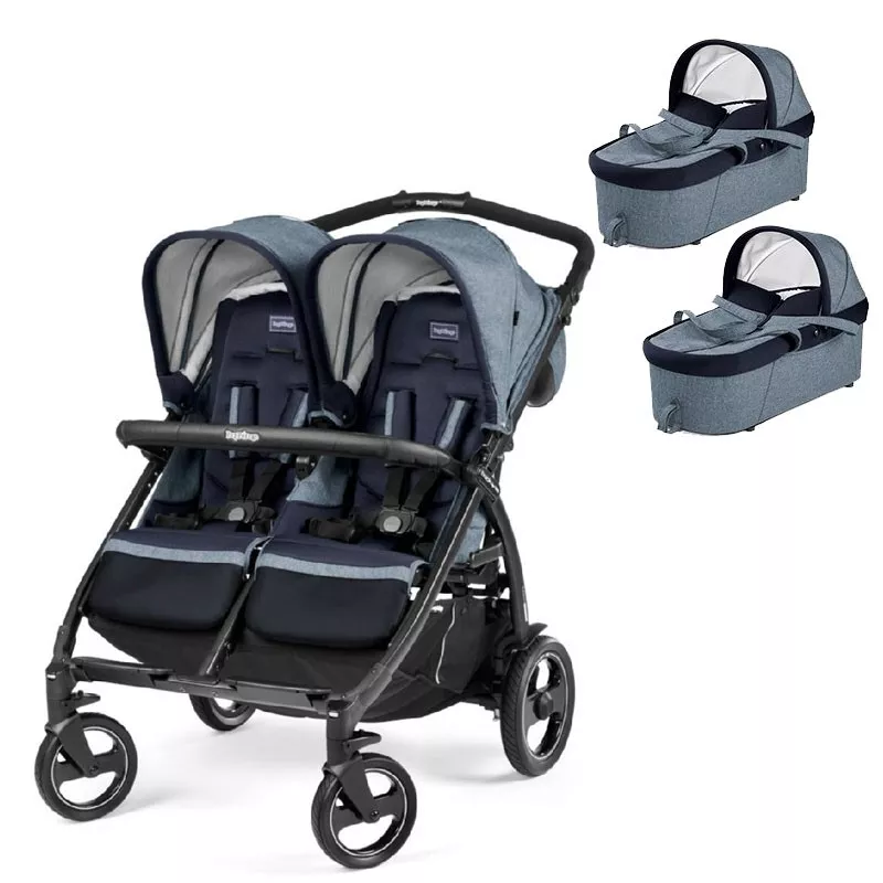 PACK Peg Perego Book for Two carrinho de bebé duplo com 2 alcofas